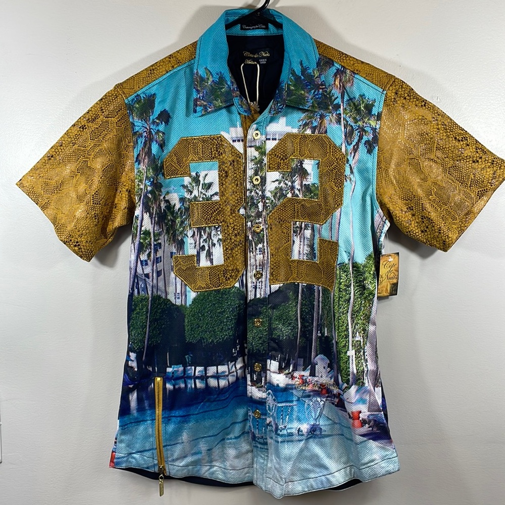 Cole De Nuits  Multiple color button up short sleeve poolside street wear